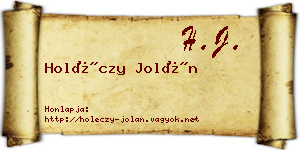 Holéczy Jolán névjegykártya