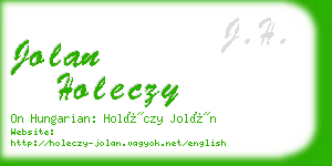 jolan holeczy business card